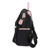 Anti-Theft Large Backpack Bag Women Oxford Cloth Contrast