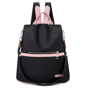 Anti-Theft Large Backpack Bag Women Oxford Cloth Contrast