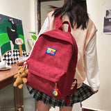 Canvas Women Backpack School Bag Anti-theft