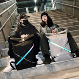 Youth Unique Big Backpack Unisex Bag Casual Oxford Cloth Tide Reflection Bag