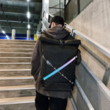 Youth Unique Big Backpack Unisex Bag Casual Oxford Cloth Tide Reflection Bag