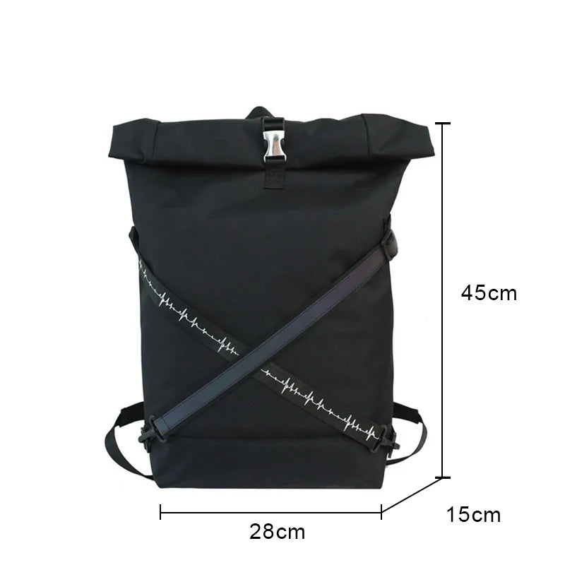 Youth Unique Big Backpack Unisex Bag Casual Oxford Cloth Tide Reflection Bag