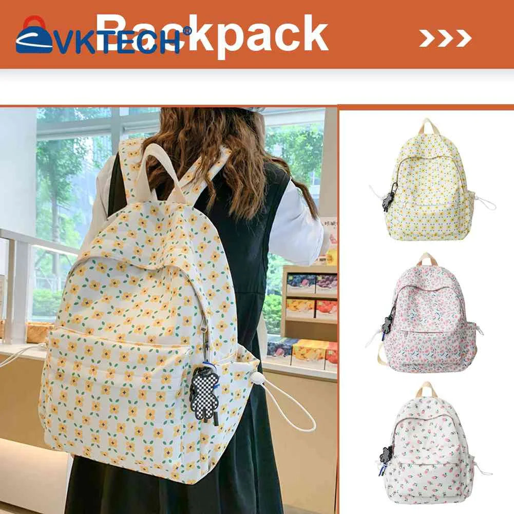 Floral Printed School Backpack Large Capacity Bookbag