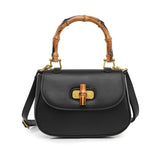 Vintage Saddle Small Flap Purse Bamboo Handle Crossbody Bag