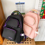 Big Student Backpack Badge Rucksack Girls School Bag High Capacity Women Backpac