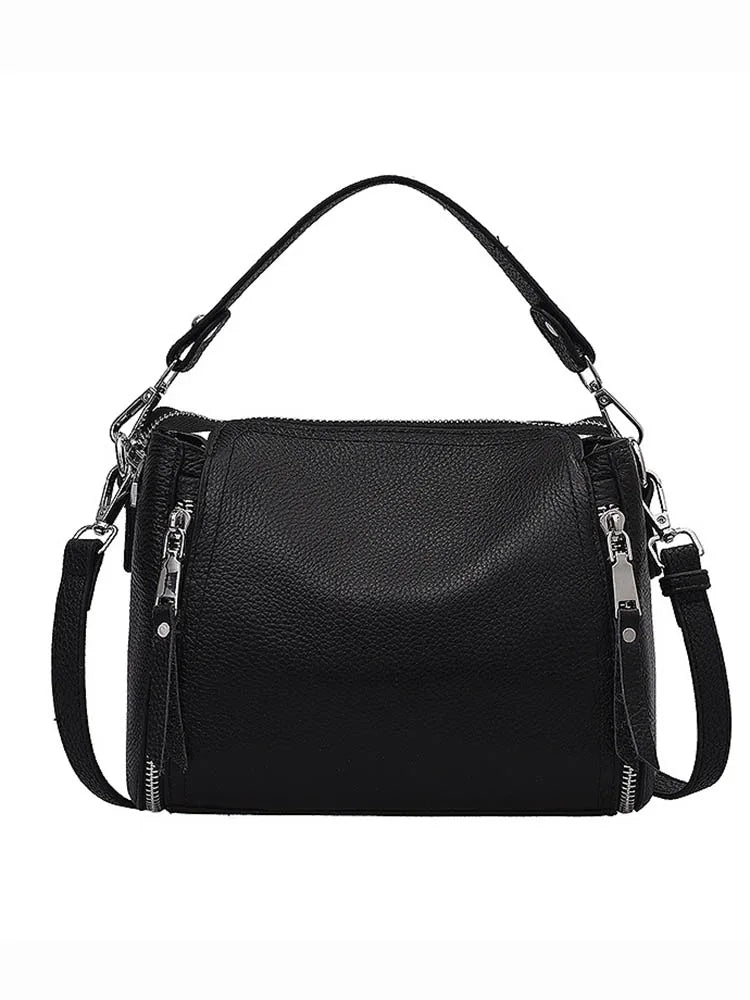 Leather Women's Shoulder Bag Bucket Clutches Female Crossbody Bags