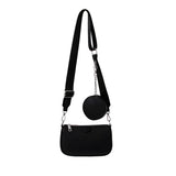 Women Leather Shoulder Bag Wide Strap Messenger Handbag