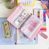Budget Notebook and Cash Organizer Wallet A6 PU Long Purses
