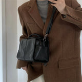Boston Bucket Bags Ladies Top-handle Purse Pu Leather Women's Messenger Bags