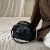 Boston Bucket Bags Ladies Top-handle Purse Pu Leather Women's Messenger Bags