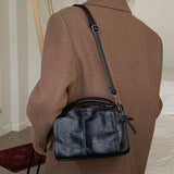 Boston Bucket Bags Ladies Top-handle Purse Pu Leather Women's Messenger Bags