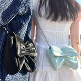 Bowknot Women Small Shoulder Bag Portable Female Crossbody Bags Solid Ladies Clu