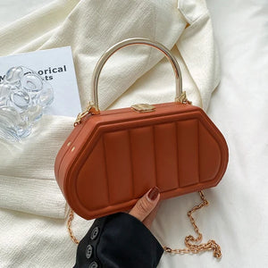 Box Bags Metal Short Handle Women Handbag Shoulder Messenger Bag