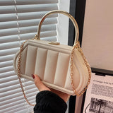 Box Bags Metal Short Handle Women Handbag Shoulder Messenger Bag