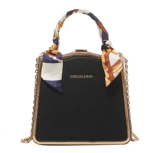 Silk Scarf Handle Clutch for Women Evening Bag