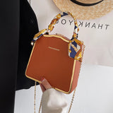 Silk Scarf Handle Clutch for Women Evening Bag