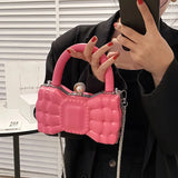 Bow-knot Hobo Bag Leather Mini Crossbody Handbag