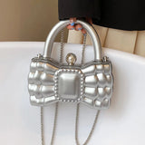 Bow-knot Hobo Bag Leather Mini Crossbody Handbag