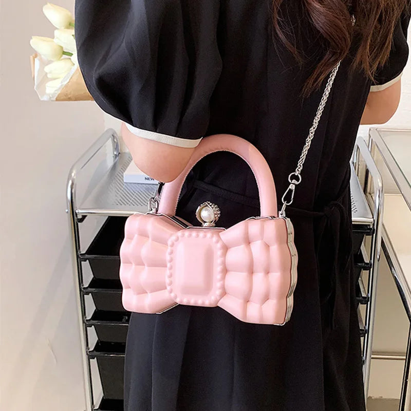 Bow-knot Hobo Bag Leather Mini Crossbody Handbag