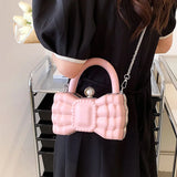 Bow-knot Hobo Bag Leather Mini Crossbody Handbag