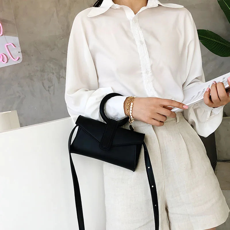 Bright Crossbody Bags PU Leather Chest Shoulder Bag Women Female