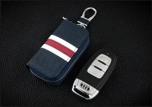 British Style Colorful Stripes Key Wallet Leather Key Wallet For Car