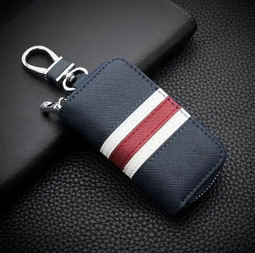 British Style Colorful Stripes Key Wallet Leather Key Wallet For Car