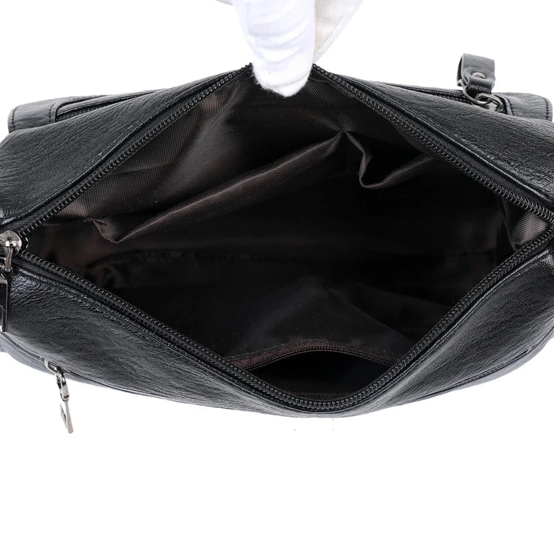 Brown Shoulder Bags Women Handbags Large Capacity Soft Pu Leather Crossbody Bag