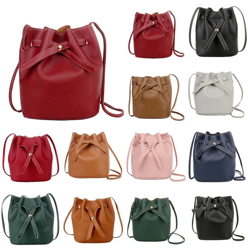 Bucket Shoulder Bag Women Drawstring Crossbody Bag Female Messenger Bags
