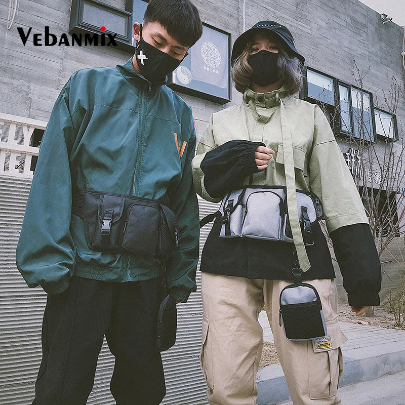 Canvas Waist Bag Belt Unisex Streetwear Functional Kanye Tactical Bag