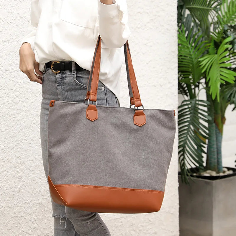 Canvas Woman Bag, Large Capacity Shoulder Bag