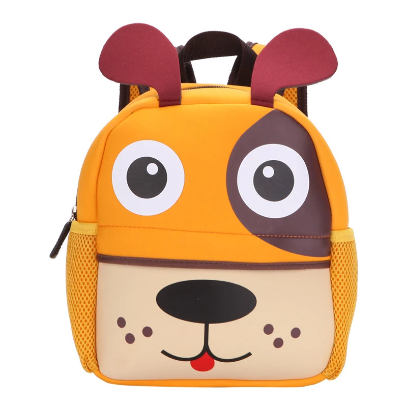 3D Animal Kids School Bag for Girls Boys, Cartoon Dog Monkey Backpack