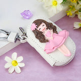 Cartoon Girls Women's Key Wallet Leather Key Pouch Organizer