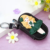 Cartoon Girls Women's Key Wallet Leather Key Pouch Organizer