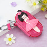 Cartoon Girls Women's Key Wallet Leather Key Pouch Organizer