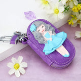 Cartoon Girls Women's Key Wallet Leather Key Pouch Organizer