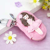 Cartoon Girls Women's Key Wallet Leather Key Pouch Organizer
