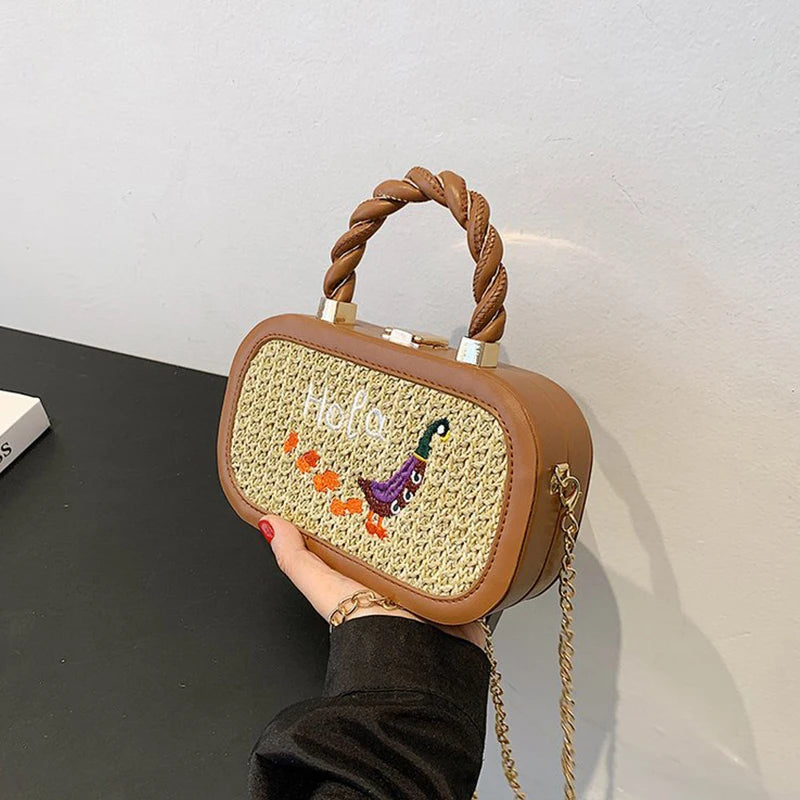 Cartoon Print Small Square Bag for Women