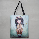 Casual Cartoon Printing Women Handbag Female High Durable Canvas Shoulder Bag