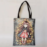 Casual Cartoon Printing Women Handbag Female High Durable Canvas Shoulder Bag