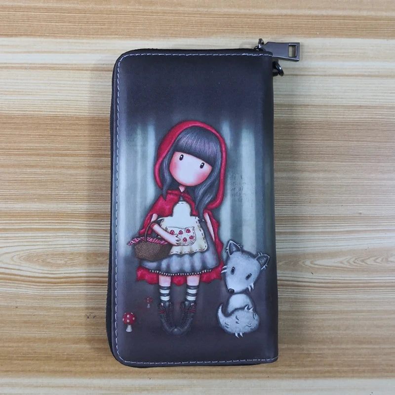 Casual Cartoon Printing Women's Wallet Soft PU Leather Purse Pretty Clutch