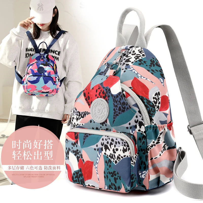 Casual Floral Plants Female Oxford Backpack Waterproof Girls Student School Bag