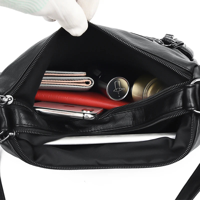 Casual Ladies Shoulder Bags High Leather Handbag Messenger Bags for Women Purses