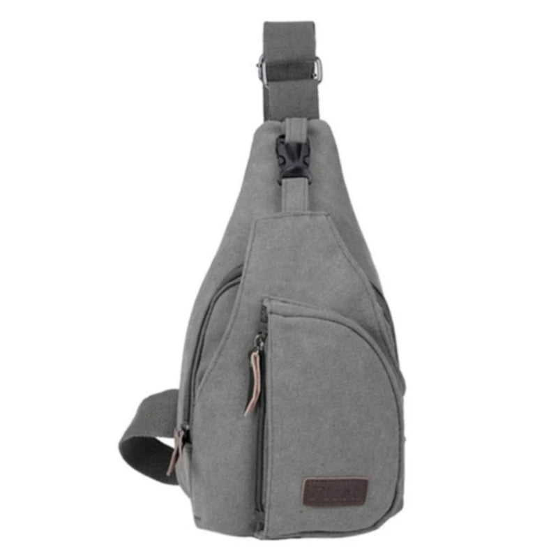 Casual Outdoor Shoulder Bag Sling Chest Pack Canvas Sports Travel Crossbody Mult