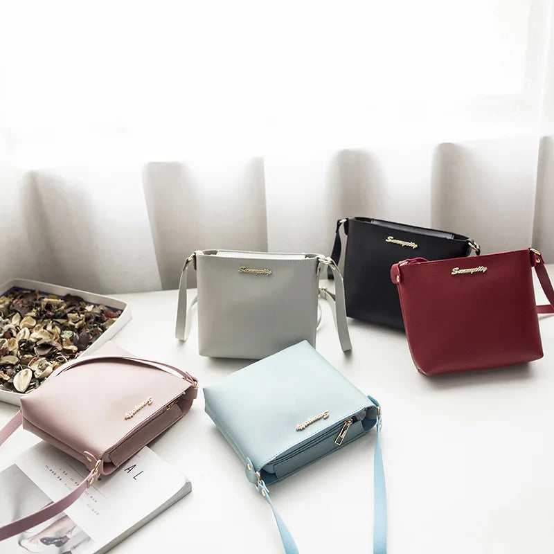 Casual Small PU Leather Messenger Bag for Women