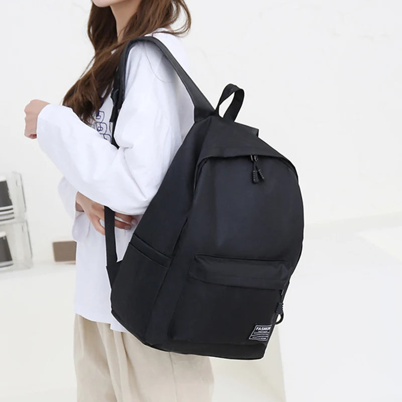 Canvas Fabric School Backpack Large Capacity Waterproof Travel Laptop Bag