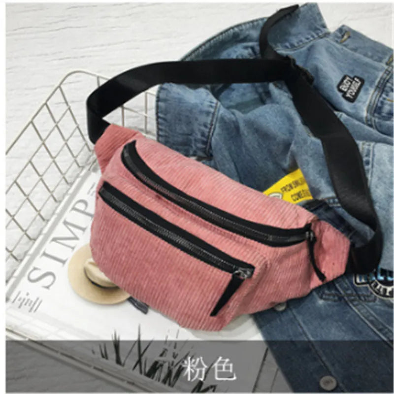 Casual Solid Fanny Pack Bum Bag Women Waist Belt Pouch Travel
