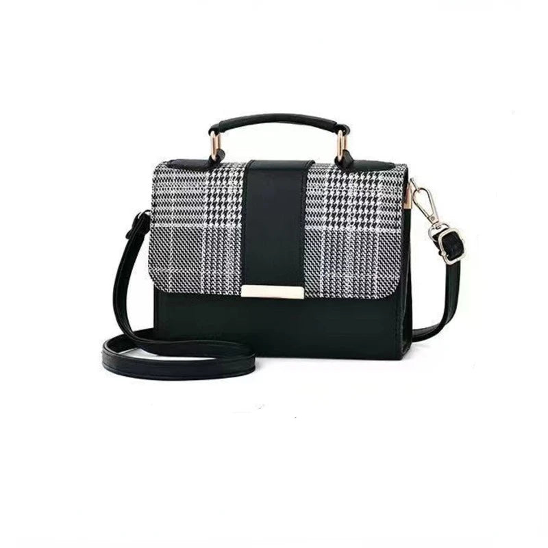 Casual Vintage Leather Sling Panelled Purse Shoulder Bag