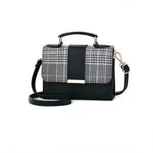 Casual Vintage Leather Sling Panelled Purse Shoulder Bag