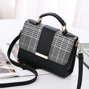 Casual Vintage Leather Sling Panelled Purse Shoulder Bag